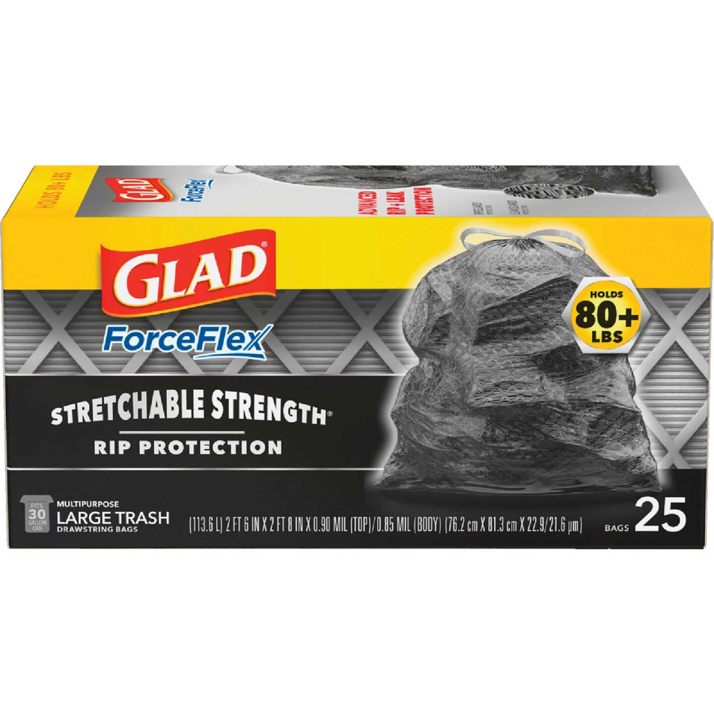 Glad Dual Defense 30 Gal. Large Black Trash Bag (25-Count) - Pride